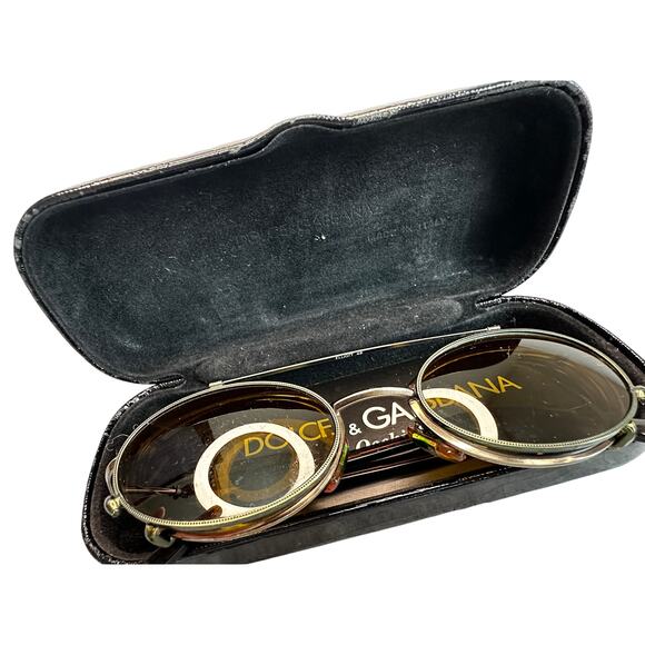 Dolce & Gabbana Elliott 48 Metal Eyeglasses with Sunglasses Clip-On Set & Case main image 5